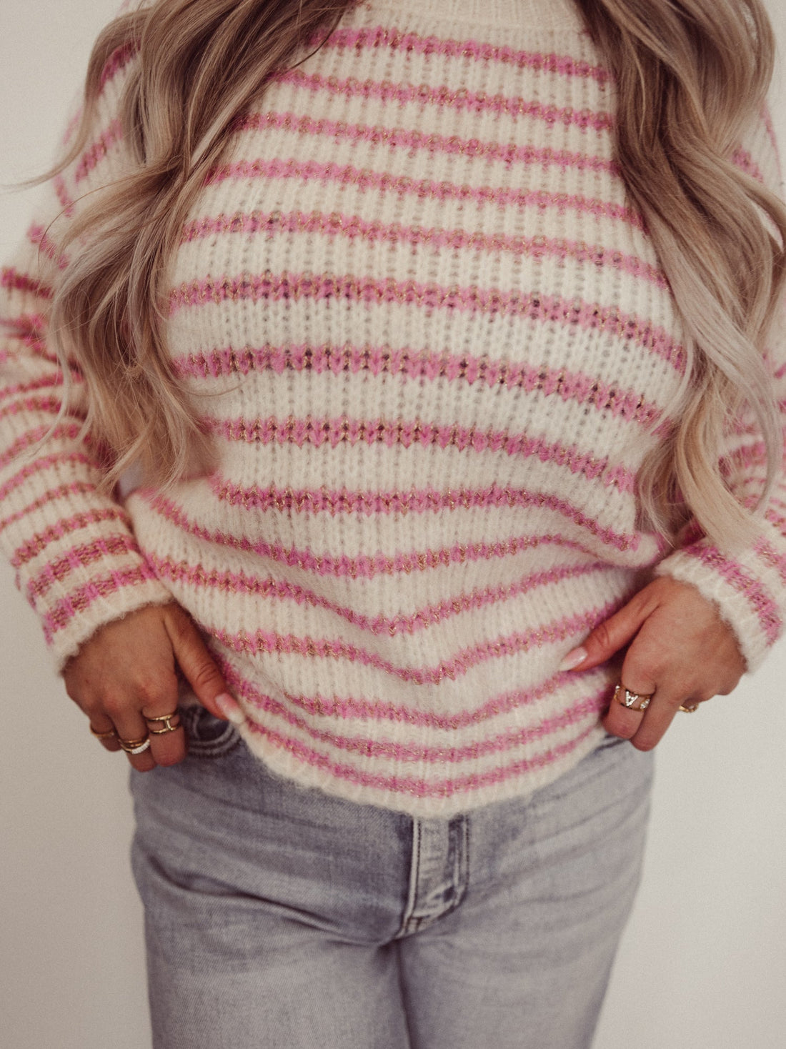 Sweater Streep Lindy - Beige