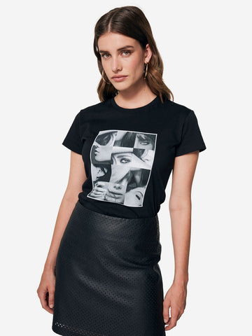 T-shirt Met Fotoprint - Zwart