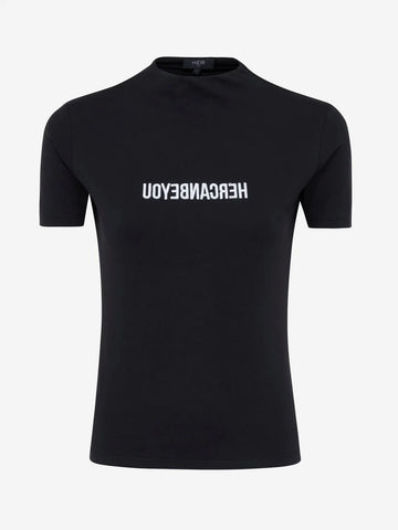 T-shirt Met Borduursel - Zwart